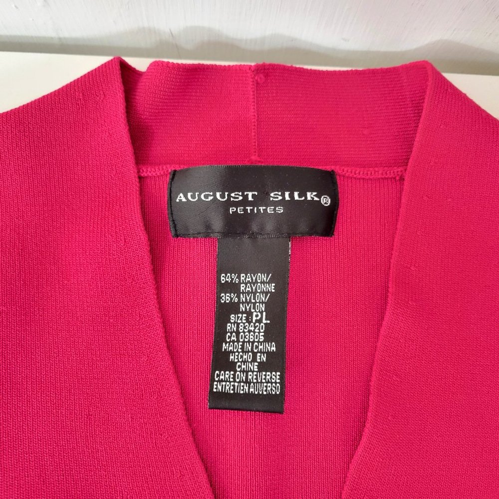 August Silk Petites Fushia Knit Top Size PL - Picture 2 of 4